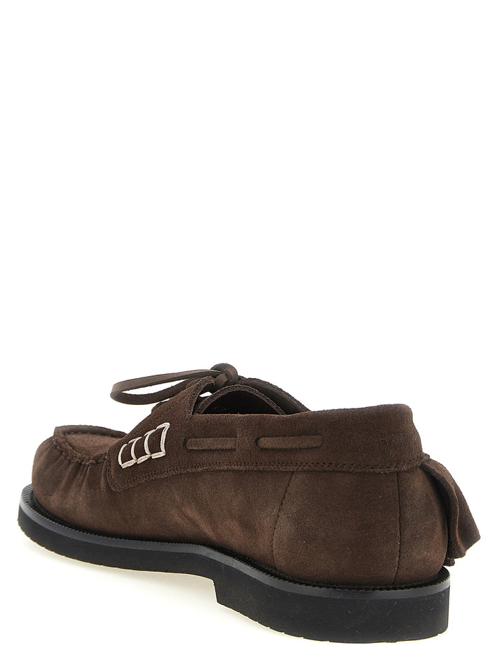 J.W. Anderson Suede Volant Boat Shoe Loafers - Brown | f5023bd40cb091a36adf1fe86a737e6f0b732251