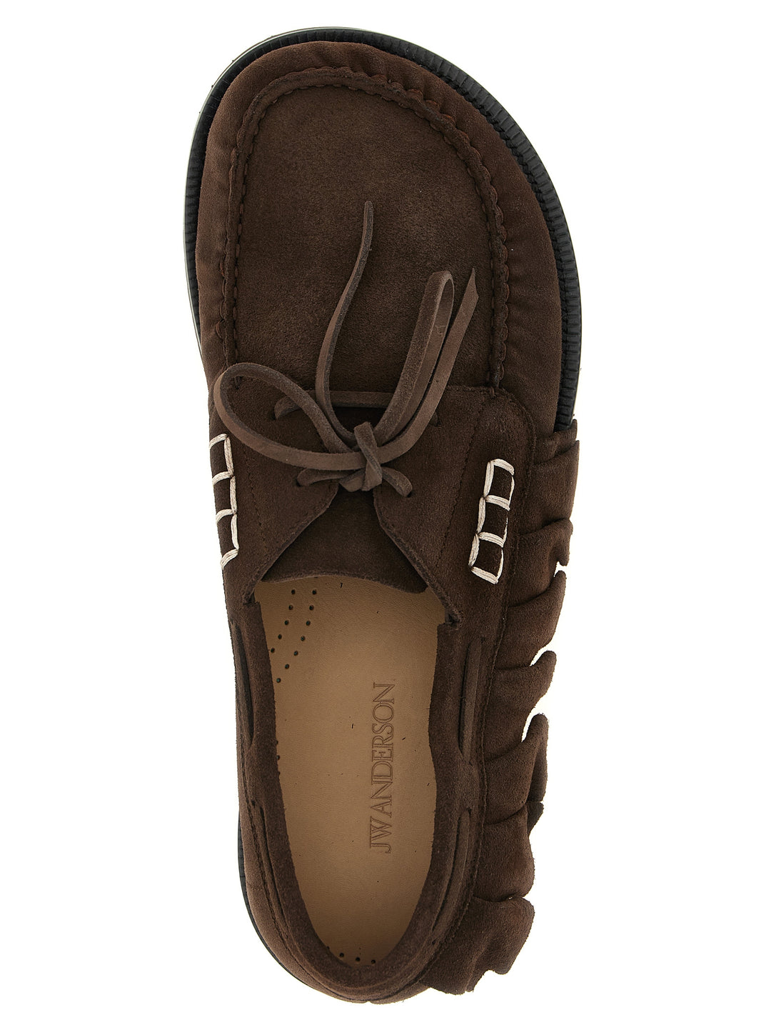 J.W. Anderson Suede Volant Boat Shoe Loafers - Brown | 5833f3e4734b4a7ede31d136b5d4bfbbf5fa3035