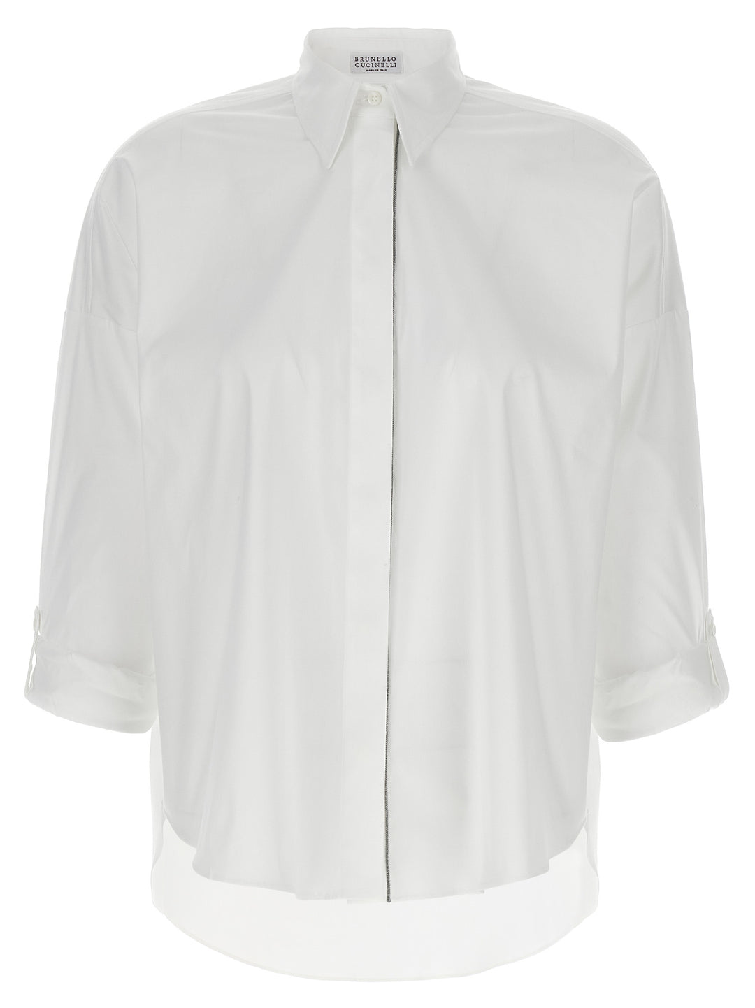 Brunello Cucinelli Shiny Trim Shirt and Blouse - White | 49f73d08ded7499d214c0ee8391886d476281063