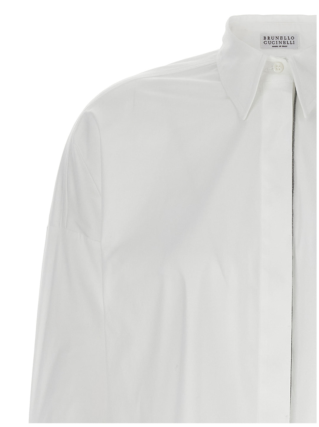 Brunello Cucinelli Shiny Trim Shirt and Blouse - White | 5f555c9858ef160a1ae3d671c7ee7ca637f9f242