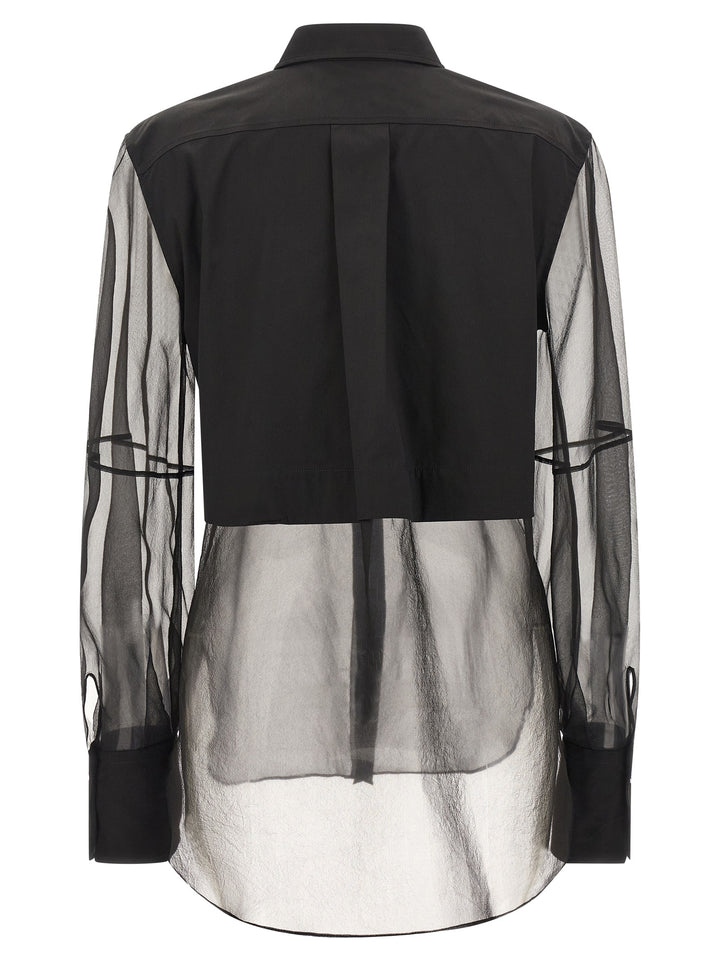 Brunello Cucinelli Double Layer Shirt Shirt and Blouse - Black | 4a37951e3b4035864a5d078203171222a891031d