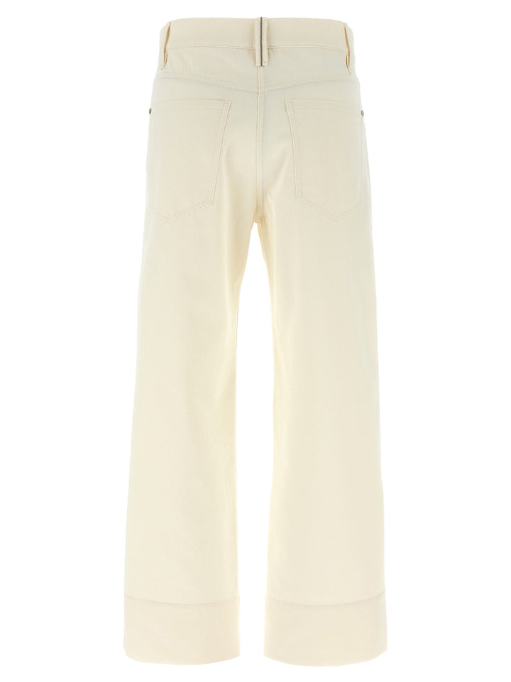Brunello Cucinelli Monile Crop Pants - Beige | b93ab8af57c6b0153bd984b063444a9b120dd7b4