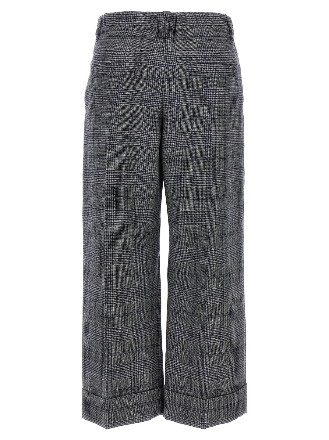 Brunello Cucinelli Pied De Poule Wool Pants - Gray | e6cc84befdf82de344df92c20bb8caf0e2c91584