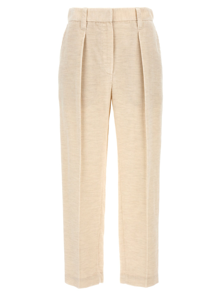 Corduroy Trousers Pants White