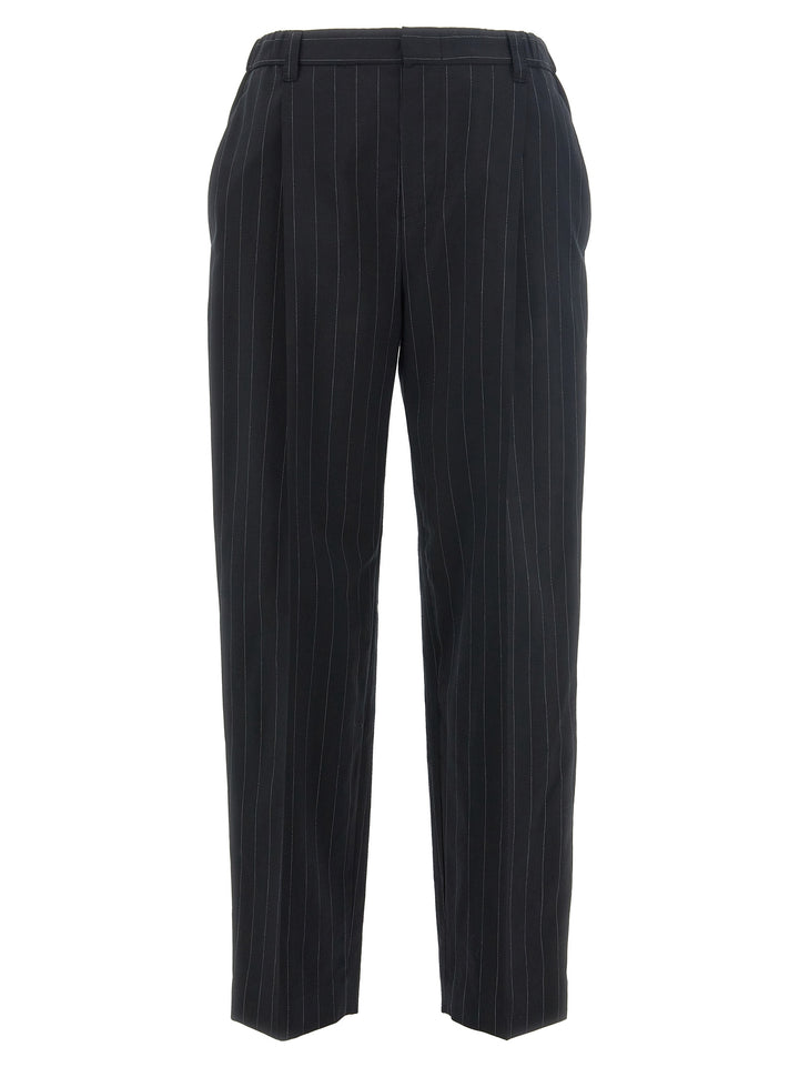 Pinstripe Pants White/Black