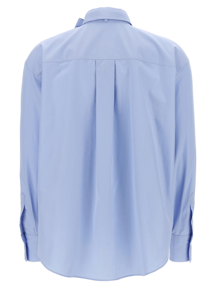 Brunello Cucinelli Shiny Flap Detail Shirt and Blouse - Light Blue | 8321d03df43e8c9ae76f50cf638950aebeebc68d