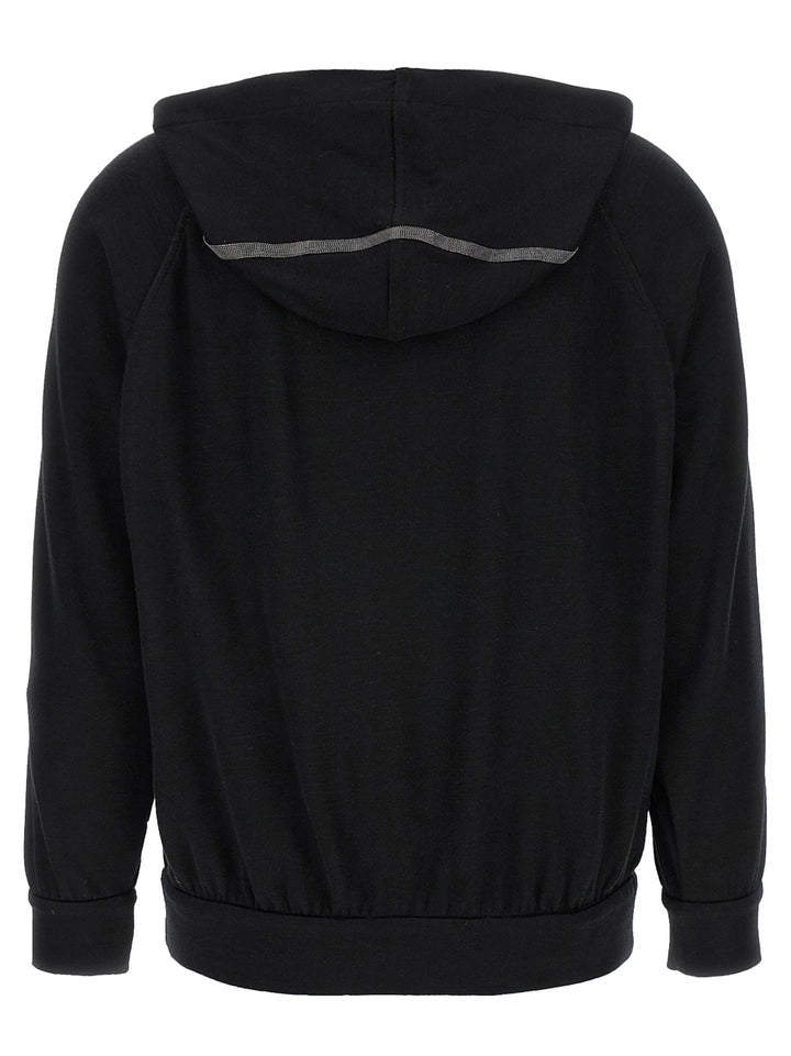 Brunello Cucinelli Shiny Trims Sweatshirt - Black | 46002b545a64815f7bb065118d1adfa7cf84b792