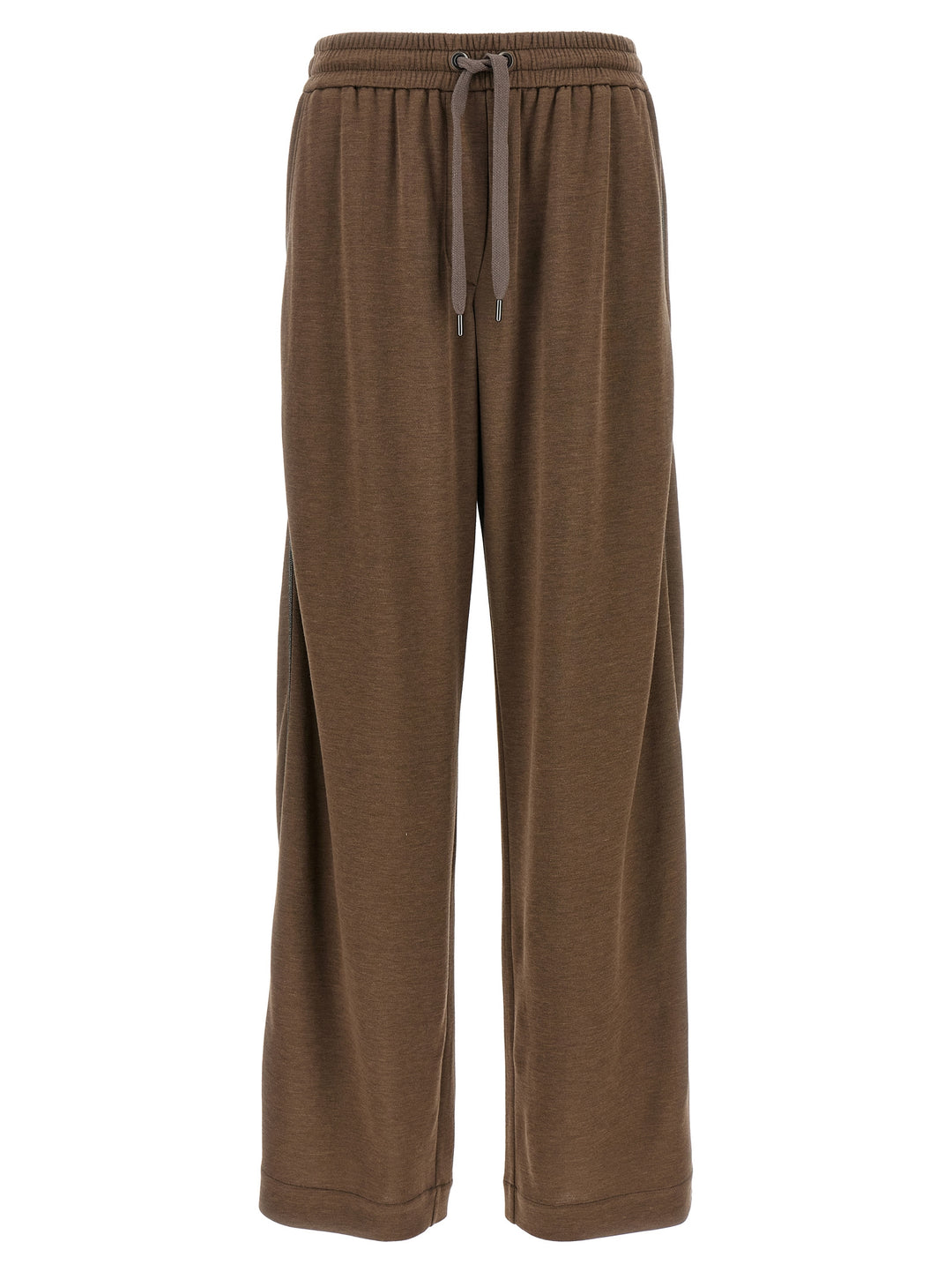 Brunello Cucinelli Shiny Trims Pants - Brown | 6d6d268f96dc047cfd5e19b2eb586a2dbaedf652