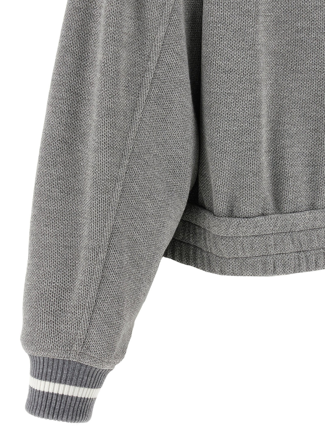 Brunello Cucinelli Logo Embroidery Lamé Sweatshirt - Silver | 76f15f99417fabb639ddb709efd5592049a16d08