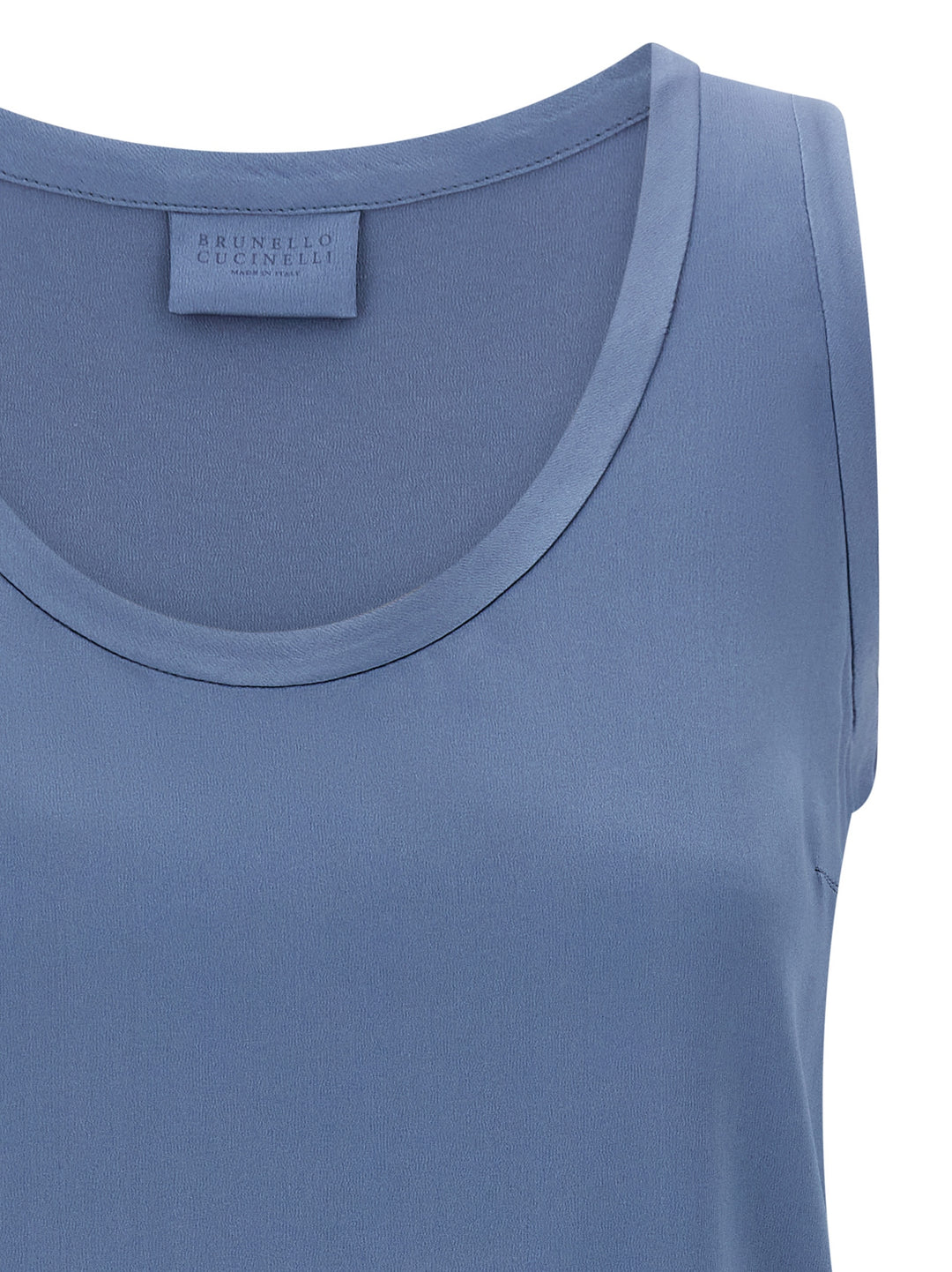 Brunello Cucinelli Satin Top Tops - Blue | 8efd1ca94472acd62f9706f7b30fb9e28d104370