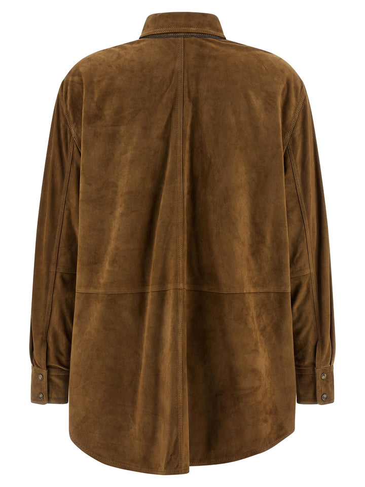 Brunello Cucinelli Suede Shirt Shirt and Blouse - Brown | 2f7b6c2b6722aaadec906c2d2afe388808c799d3