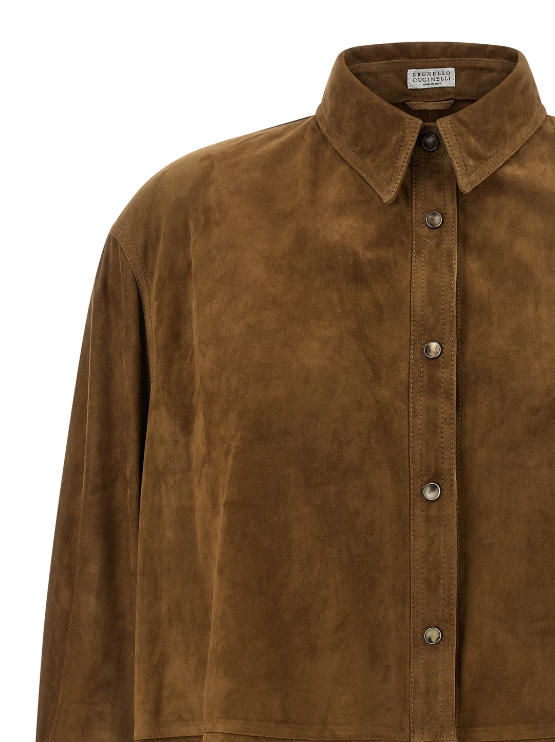 Brunello Cucinelli Suede Shirt Shirt and Blouse - Brown | a570b180ff229320fdce7fc48a4734b9cc5cdb03