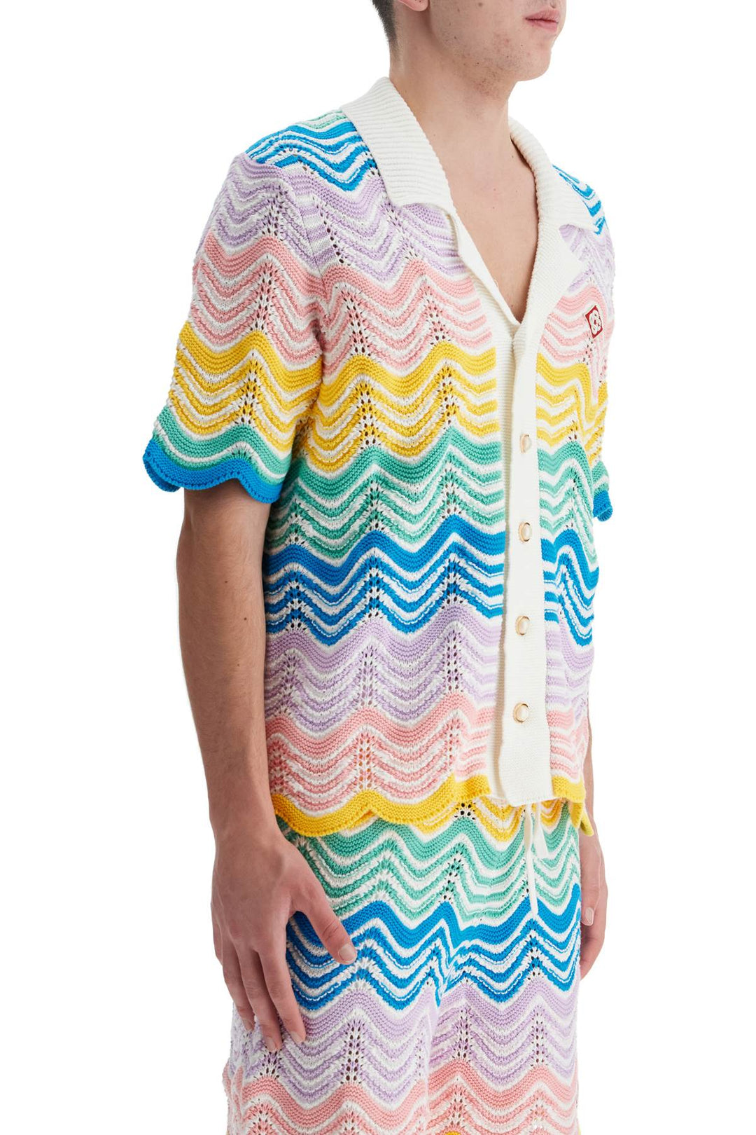 Camicia In Maglia Gradient Wave