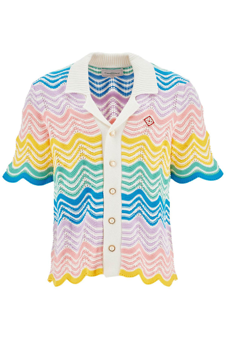 Camicia In Maglia Gradient Wave