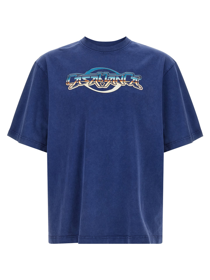 Casablanca Chrome T-shirt - Blue | 5fcc9289428976a039dc8691053a42d0c5d21326