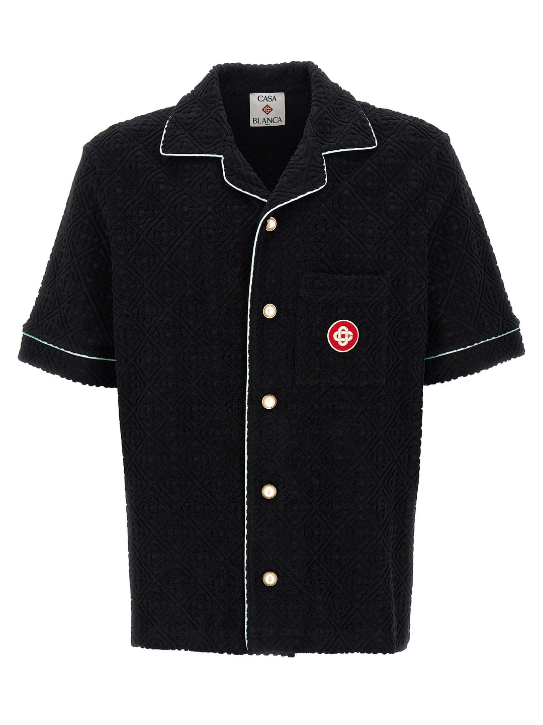 Casablanca Towelling Monogram Shirt and Blouse - Black | 575794d3f3d42466e1d1188b79a2750f32c4fe8c
