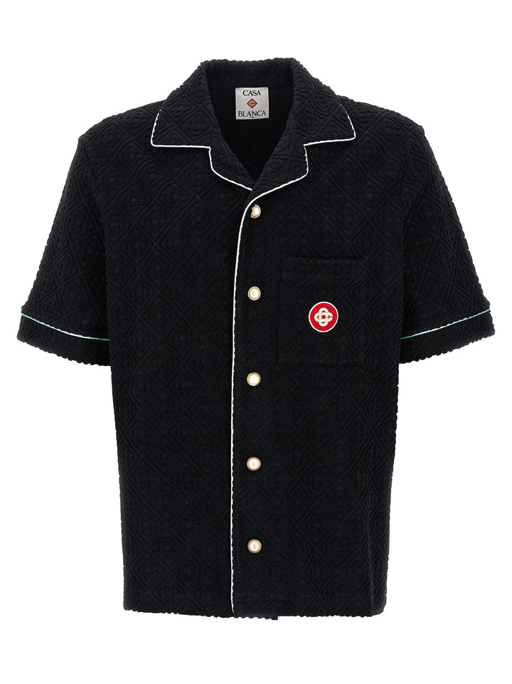 Casablanca Towelling Monogram Shirt and Blouse - Black | 575794d3f3d42466e1d1188b79a2750f32c4fe8c