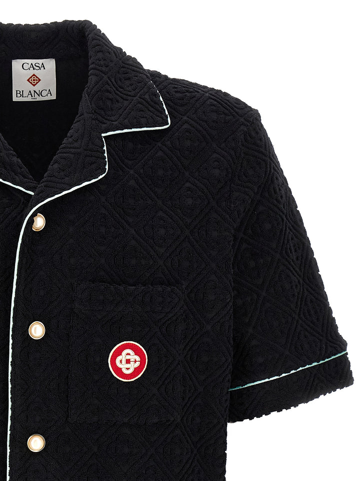 Casablanca Towelling Monogram Shirt and Blouse - Black | 652ae1b5c15660a90ed3f9bf443fae160215ca43