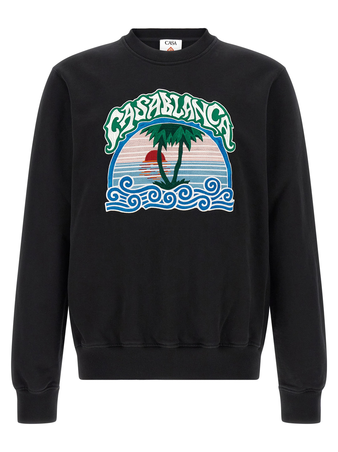 Casablanca Palm Tree Emblem Sweatshirt - Black | 8dfb9b29fd736498d2792e7cb8150ad2083f87ce
