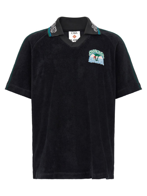 Towelling Polo Black