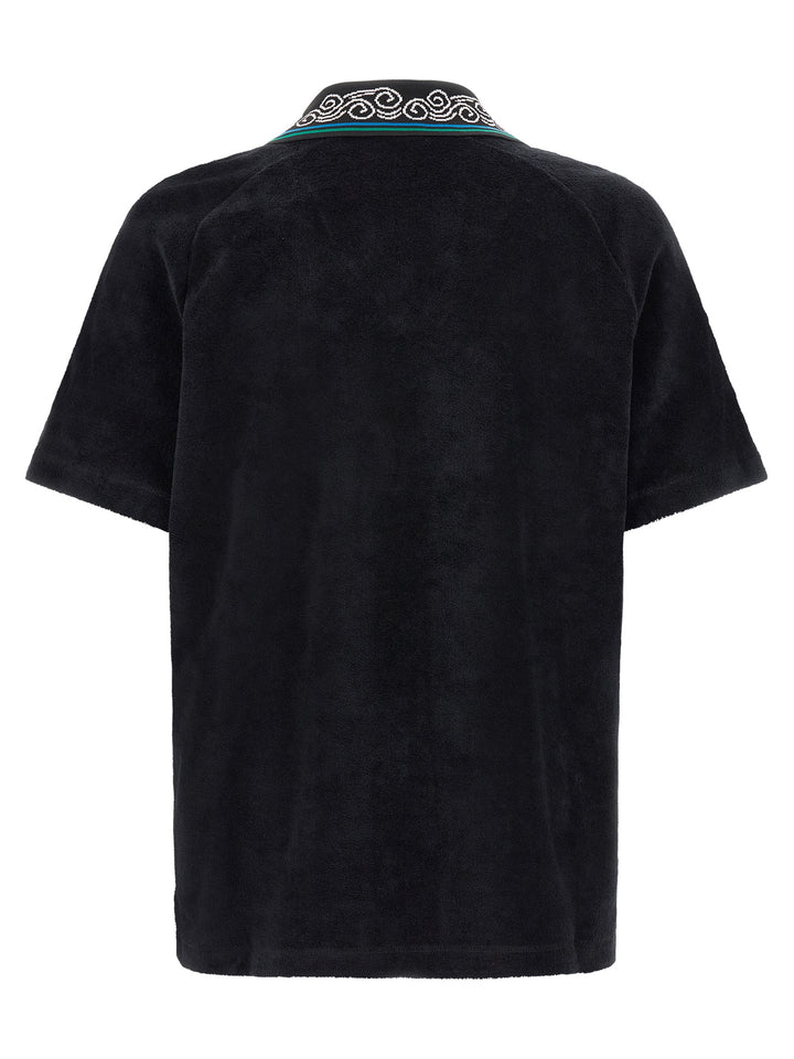 Casablanca Towelling Polo - Black | e843b7b6c220b833a75e5dd4ff60a962c5e2511b