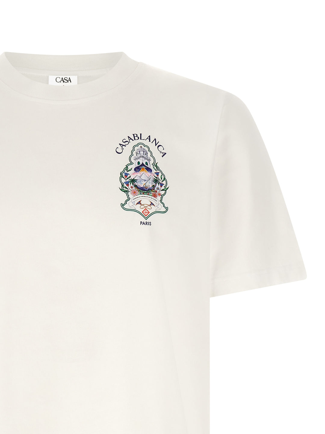 Casablanca Hotel Emblem T-shirt - White | 3c3b59ec1f10489be99b7d5743bc1bf33c01f4f8