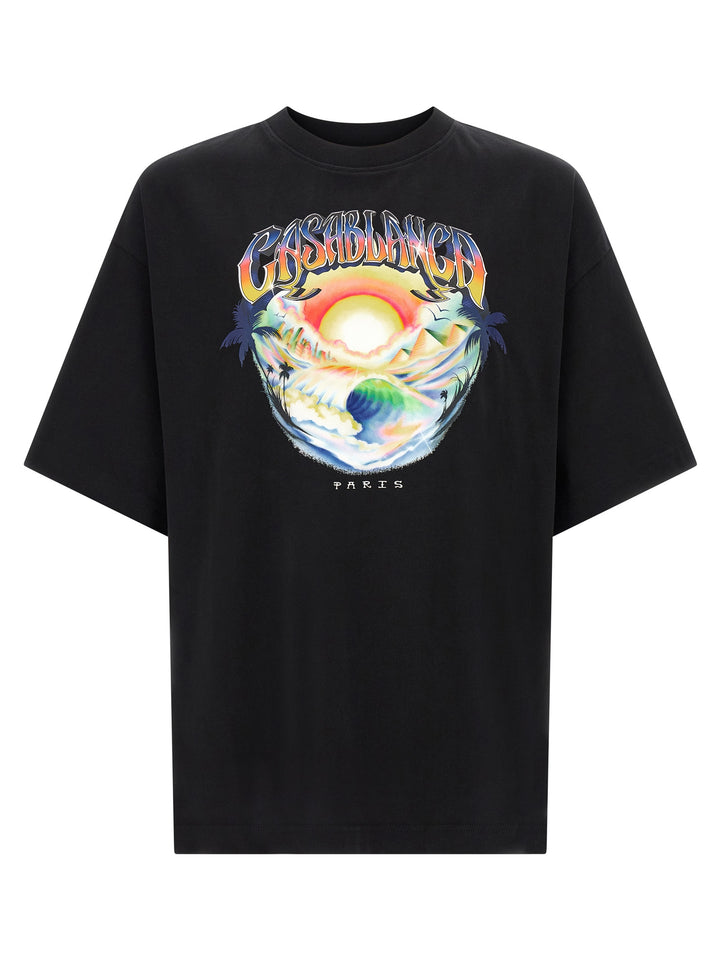 Casablanca Airspray T-shirt - Black | d22d949830fce1dc37c47d1133b7d97d212b87b5