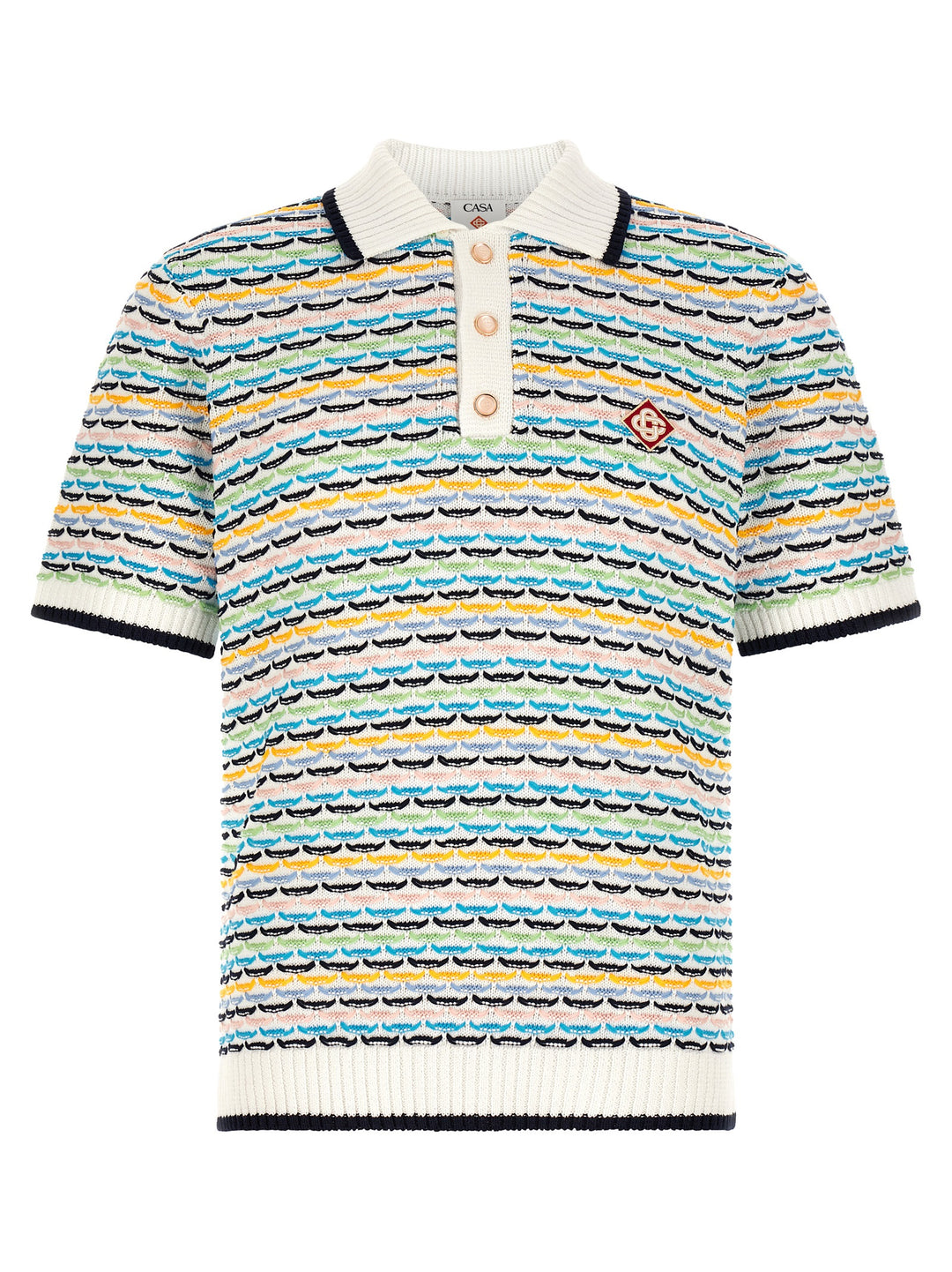 Casablanca Tuck Stitch Polo - Multicolor | 66b856057c0197e85395a4a635750298cc410145