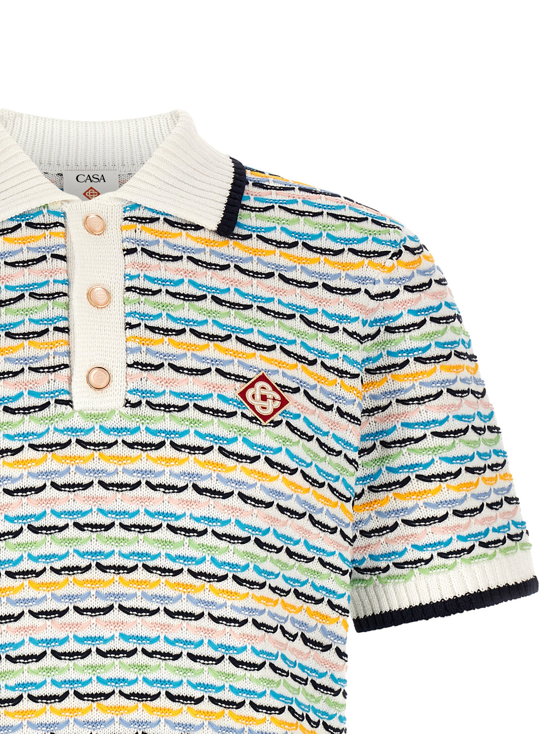 Casablanca Tuck Stitch Polo - Multicolor | 4013d7ad93f7cacb66696df4b77bc56053baf2f9