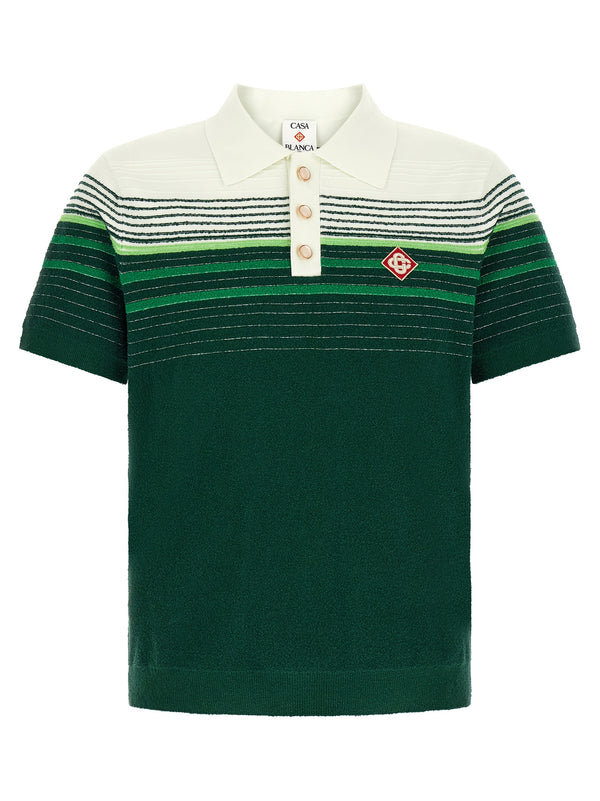 Bouclé Stripes Polo Green