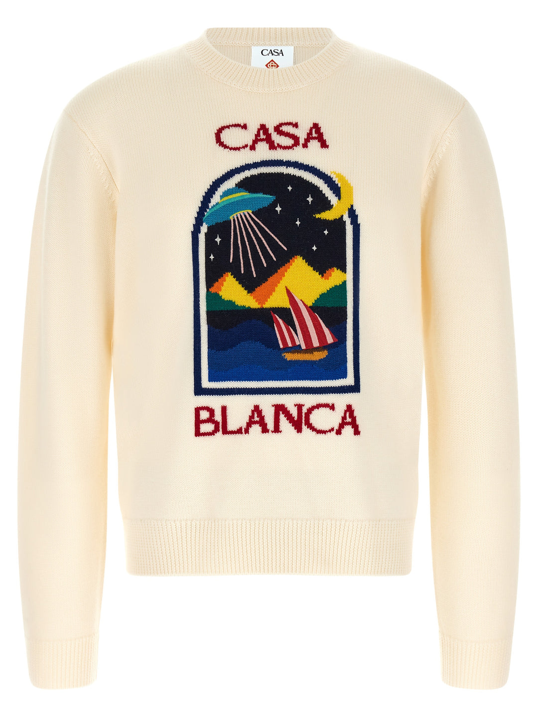 Casablanca Pyramid Abduction Sweaters and Cardigans - White | 1262c2c2f00a51cb29bbe6a20bb90597746ce523