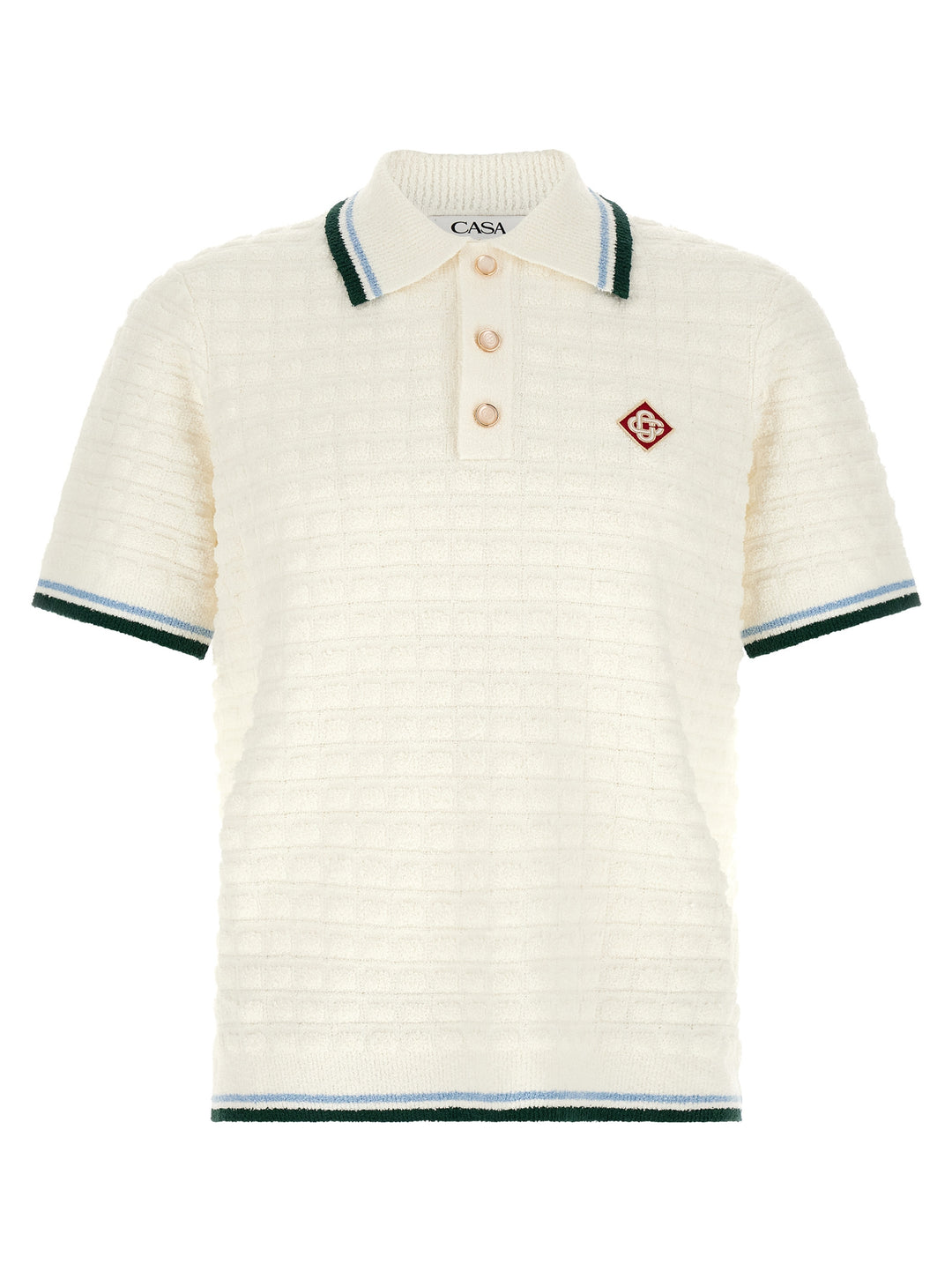 Casablanca Bouclé  Shirt Polo - White | da3b2ad1132cbcacb90b8c7716242cdd6ad15e4d