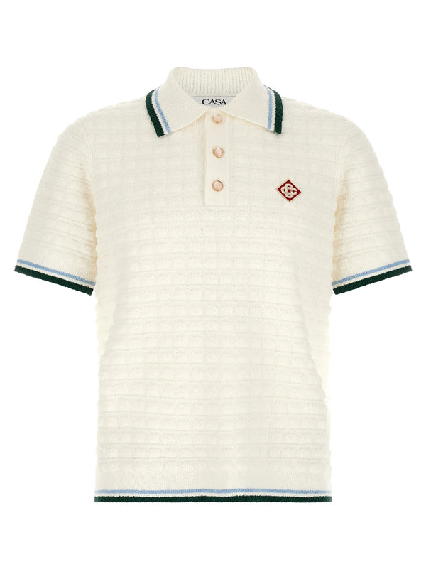 Bouclé Shirt Polo White