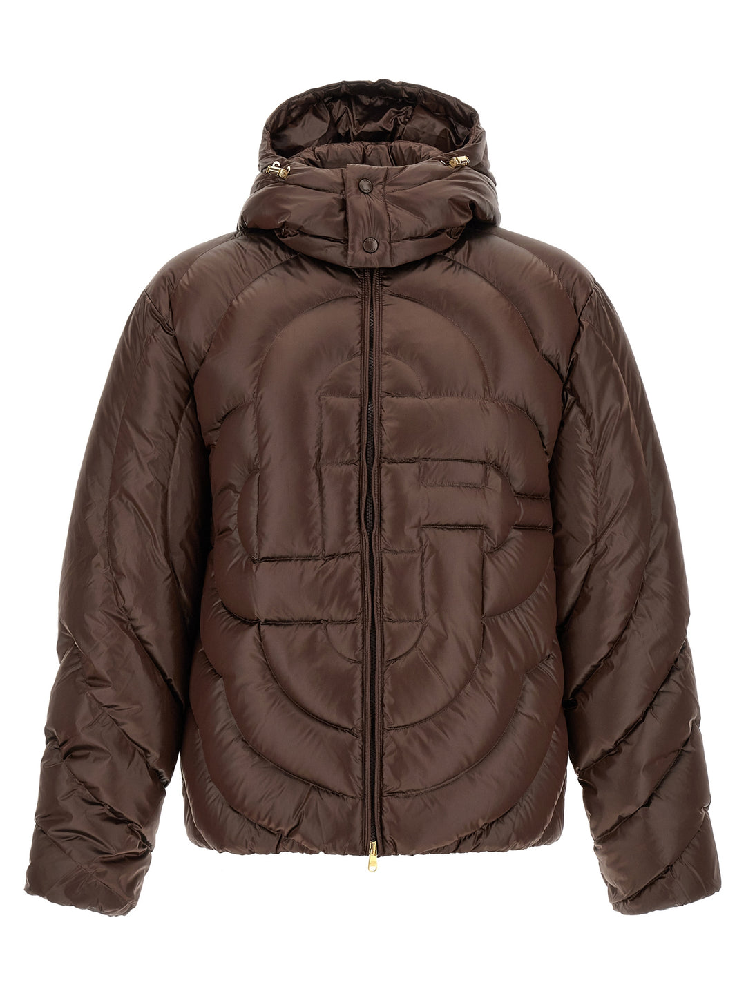 Casablanca Monogram Puffer Jackets - Brown | cad8310b9ffd1d73fcc06dc55b5e6acdd0f9ef66