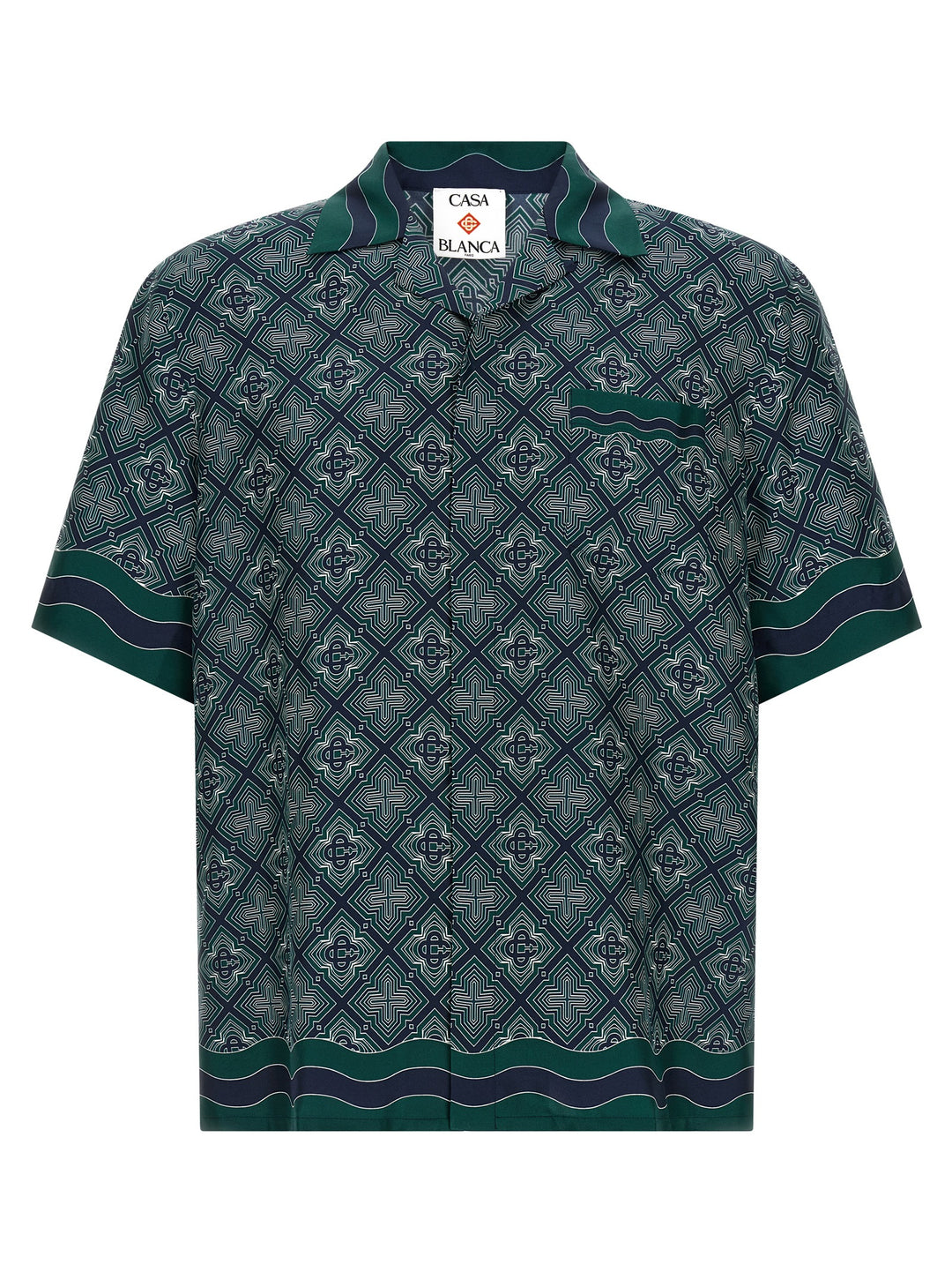 Casablanca Radiating Monogram Shirt and Blouse - Green | bad192517442ee3b1c81a711602c87a1e1cda224