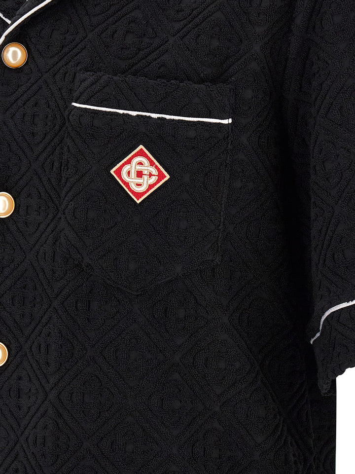 Casablanca Toweling Monogram Puffer Jackets - Black | 9818fb6ea94984db820337c8e331bc9afbddf763