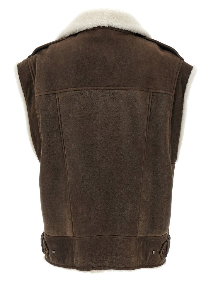 Shearling Vest Fur Brown