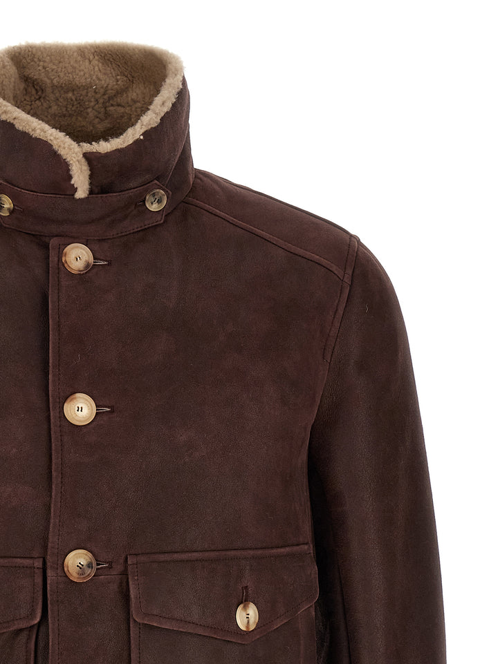 Brunello Cucinelli Aviator Jacket Puffer Jackets - Brown | 8de13b95f6f38419dbeba016c3cf6c4e3b130302