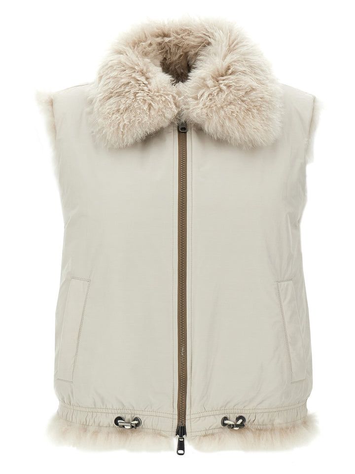 Reversible Vest Casual Jackets, Parka Beige