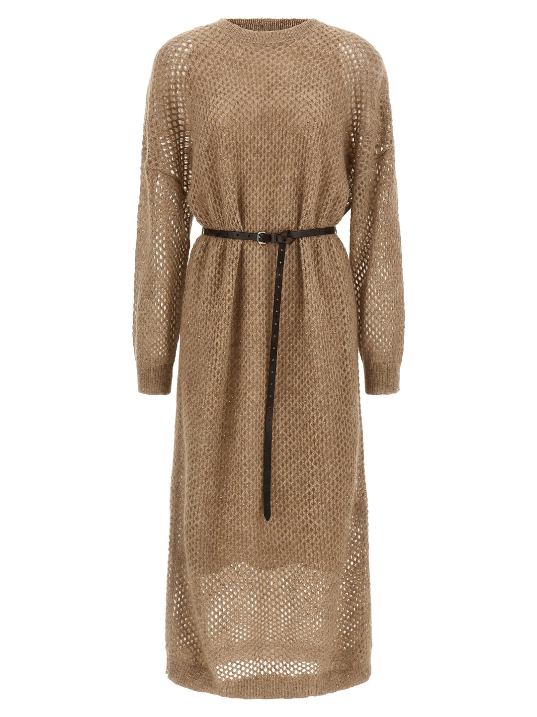 Brunello Cucinelli Dazzling Net Dresses - Beige | 2a65a22fa4e9d1c0509deaef3cd3463fe1b0a0c5