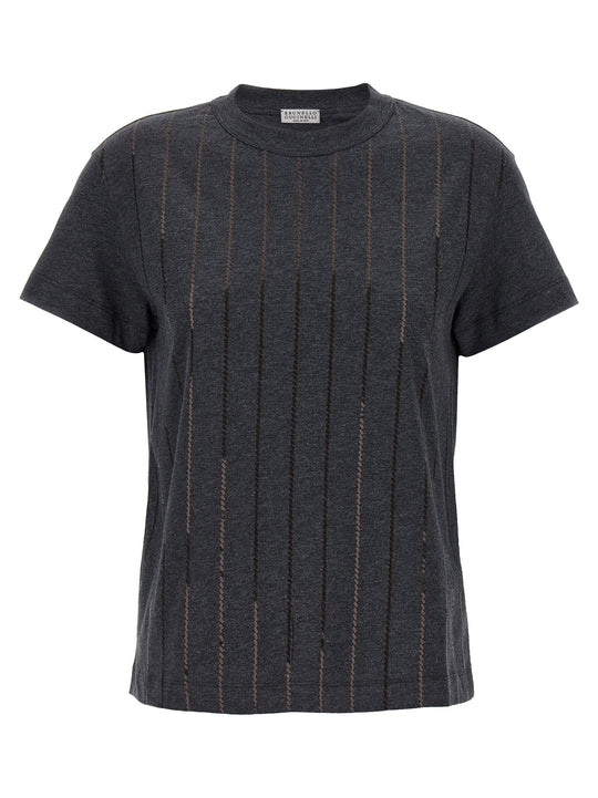 Micro Sequin T-Shirt Gray