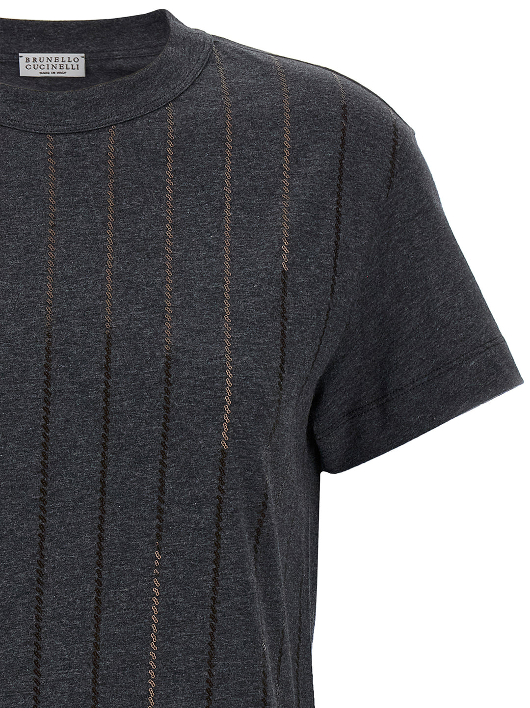 Brunello Cucinelli Micro Sequin T-shirt - Gray | 65c6678abfe56bee40b62ebbdc6aeb8c82054c89