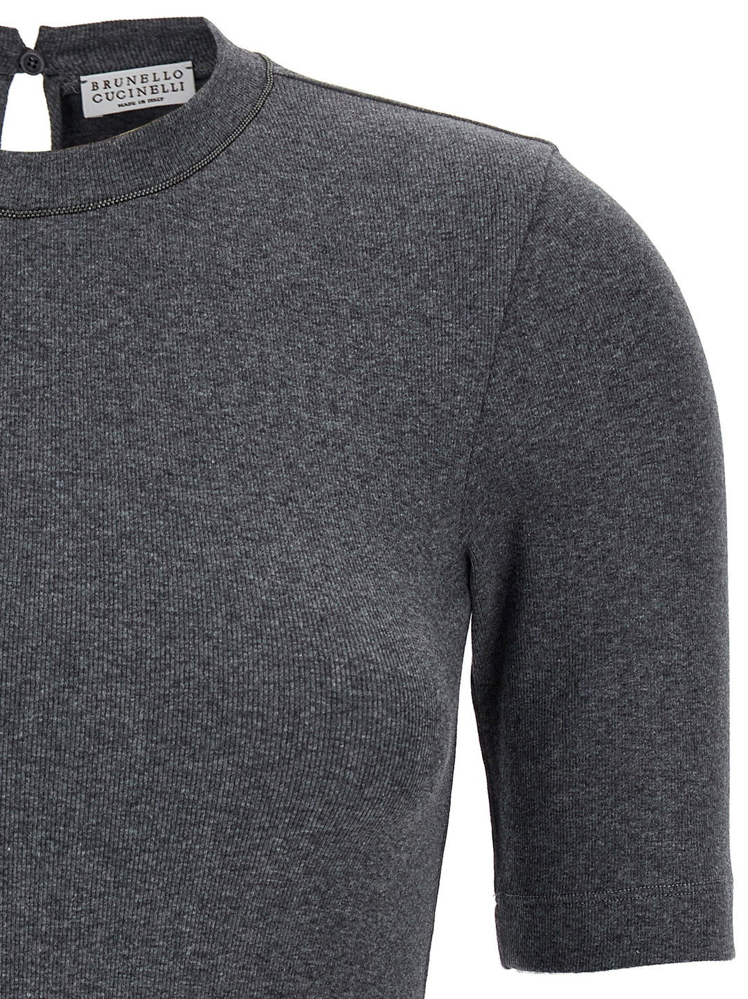 Brunello Cucinelli Monile Ribbed T-shirt - Gray | 6ff6ab67afbddd5a1fd32c53873aa40a58ad2923
