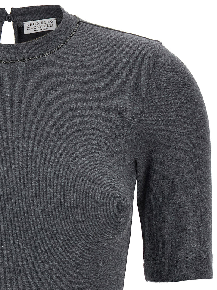 Brunello Cucinelli Monile Ribbed T-shirt - Gray | 6ff6ab67afbddd5a1fd32c53873aa40a58ad2923