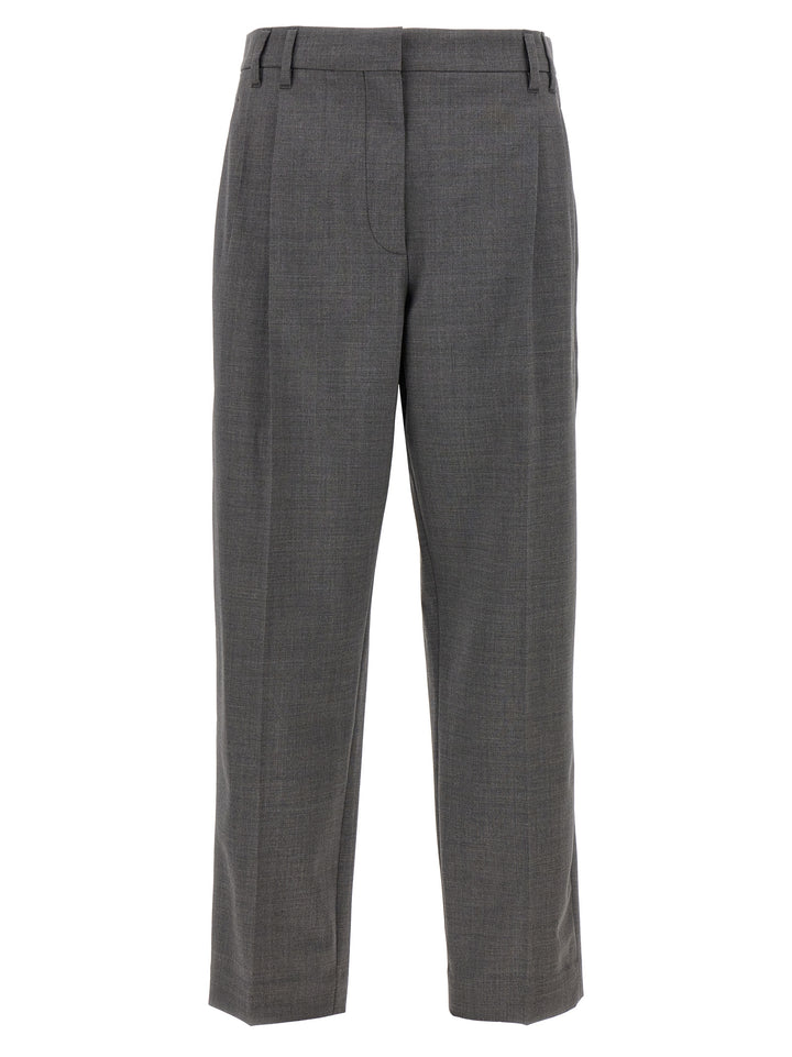 Pin Tuck Trousers Pants Gray