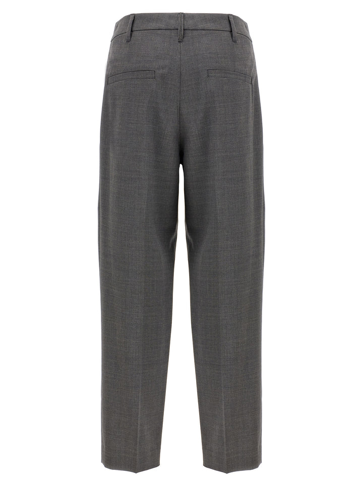 Pin Tuck Trousers Pants Gray