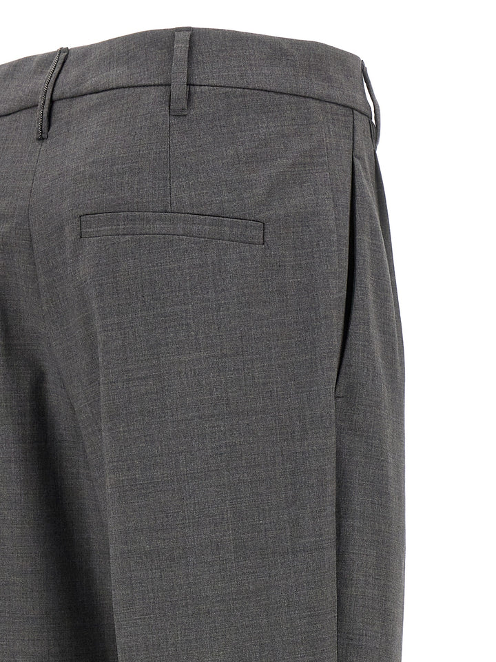 Pin Tuck Trousers Pants Gray