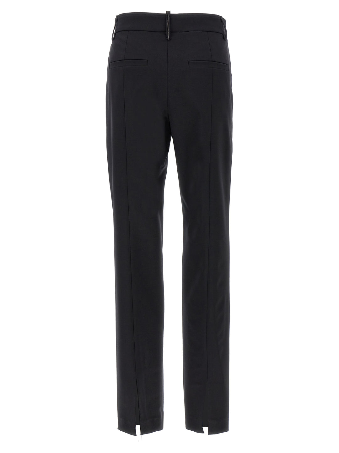 Wool  Slits Pants Black