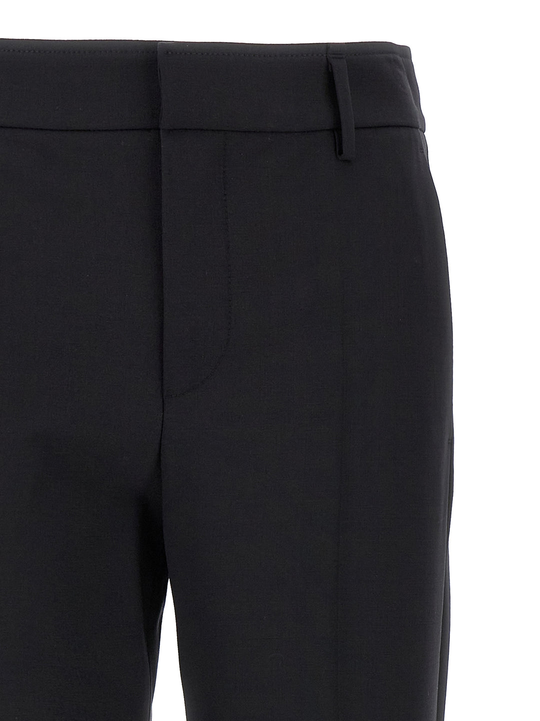 Wool  Slits Pants Black