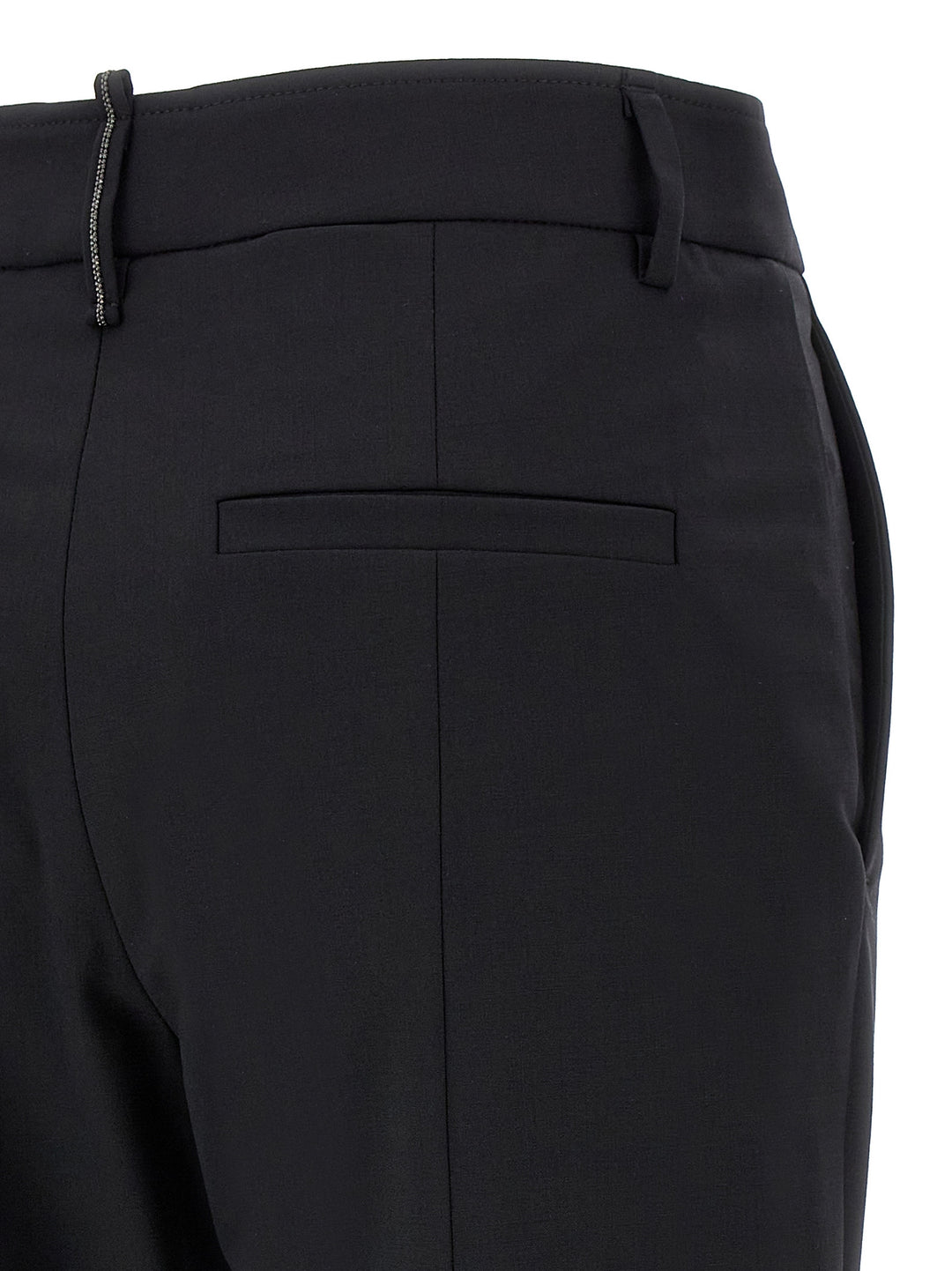 Wool  Slits Pants Black